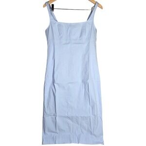 J. Crew Squareneck seamed midi dress in Blue Eoe CK812 6 NWT Cotton Blend Casual